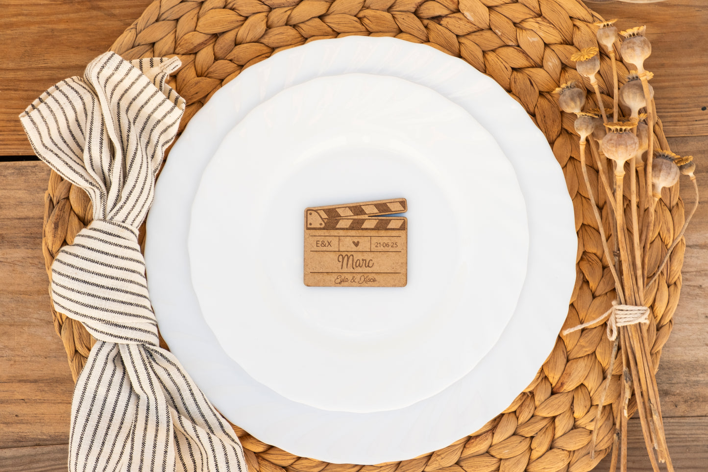 Claqueta de cine con imán