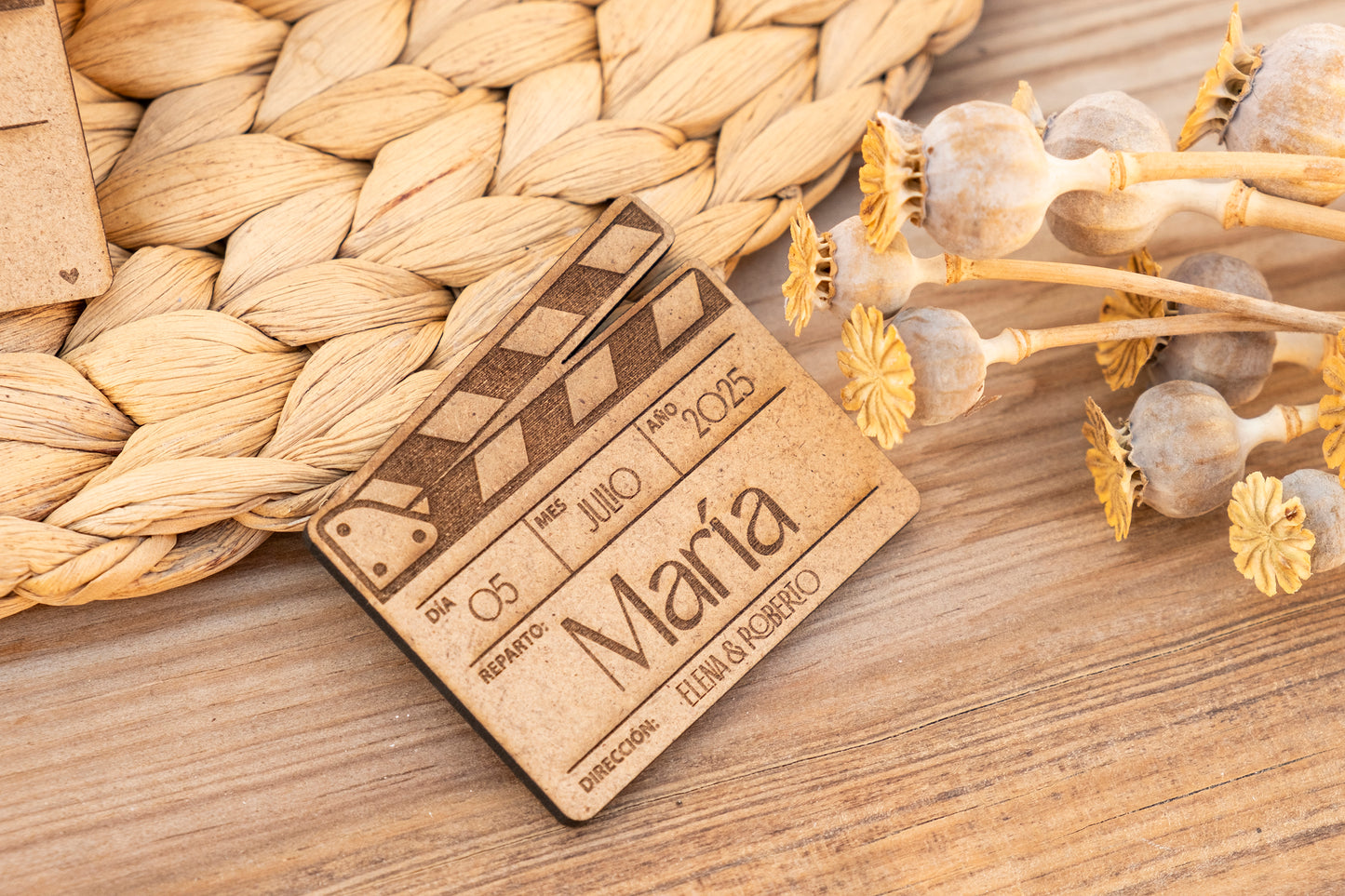 Claqueta de cine con imán