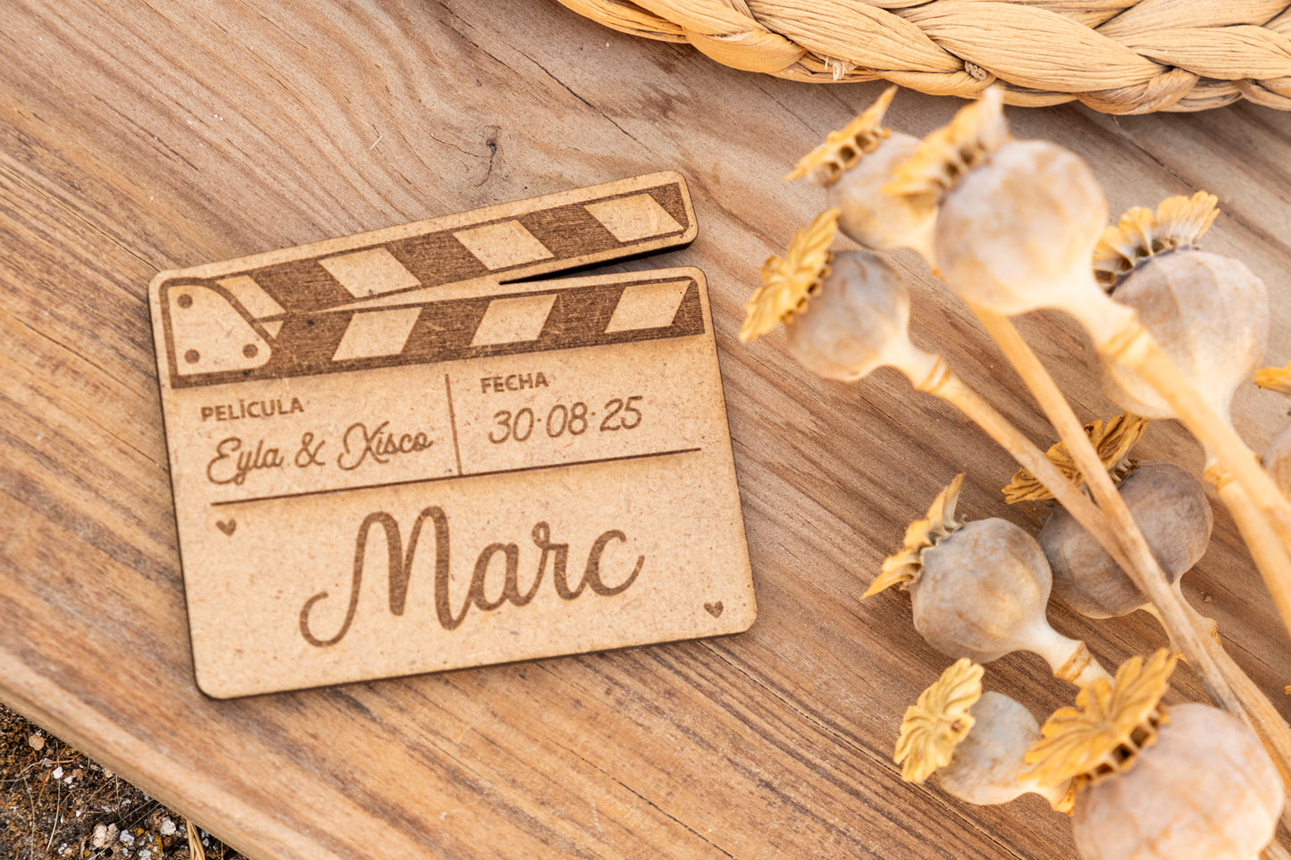 Claqueta de cine con imán