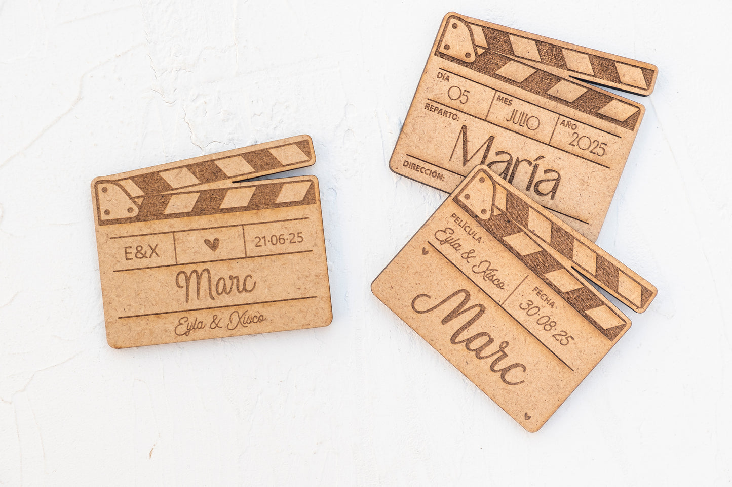 Claqueta de cine con imán