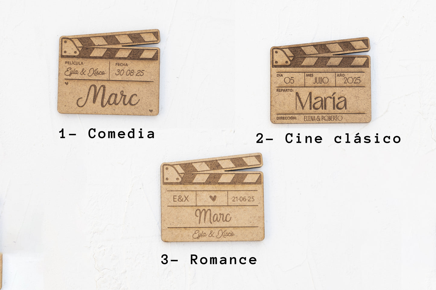 Claqueta de cine con imán