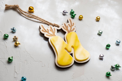 Bolas Navidad letra con cuernos de Reno