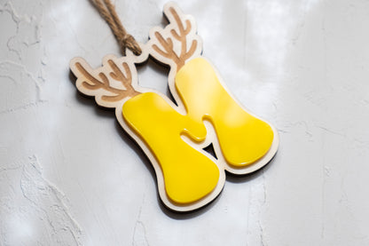 Bolas Navidad letra con cuernos de Reno