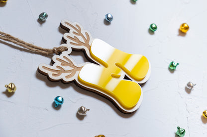 Bolas Navidad letra con cuernos de Reno