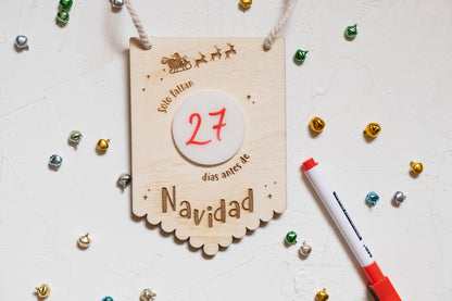 Cartelito cuenta atrás de Navidad