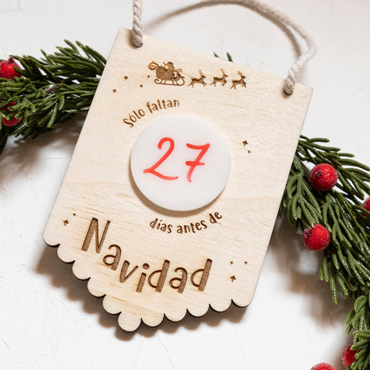 Cartelito cuenta atrás de Navidad