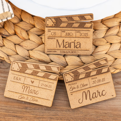 Claqueta de cine con imán