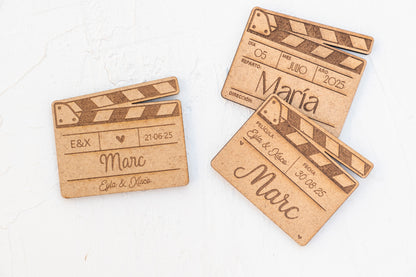 Claqueta de cine con imán