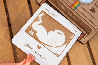 Noticia de embarazo - Mensaje sorpresa en cámara Polaroid