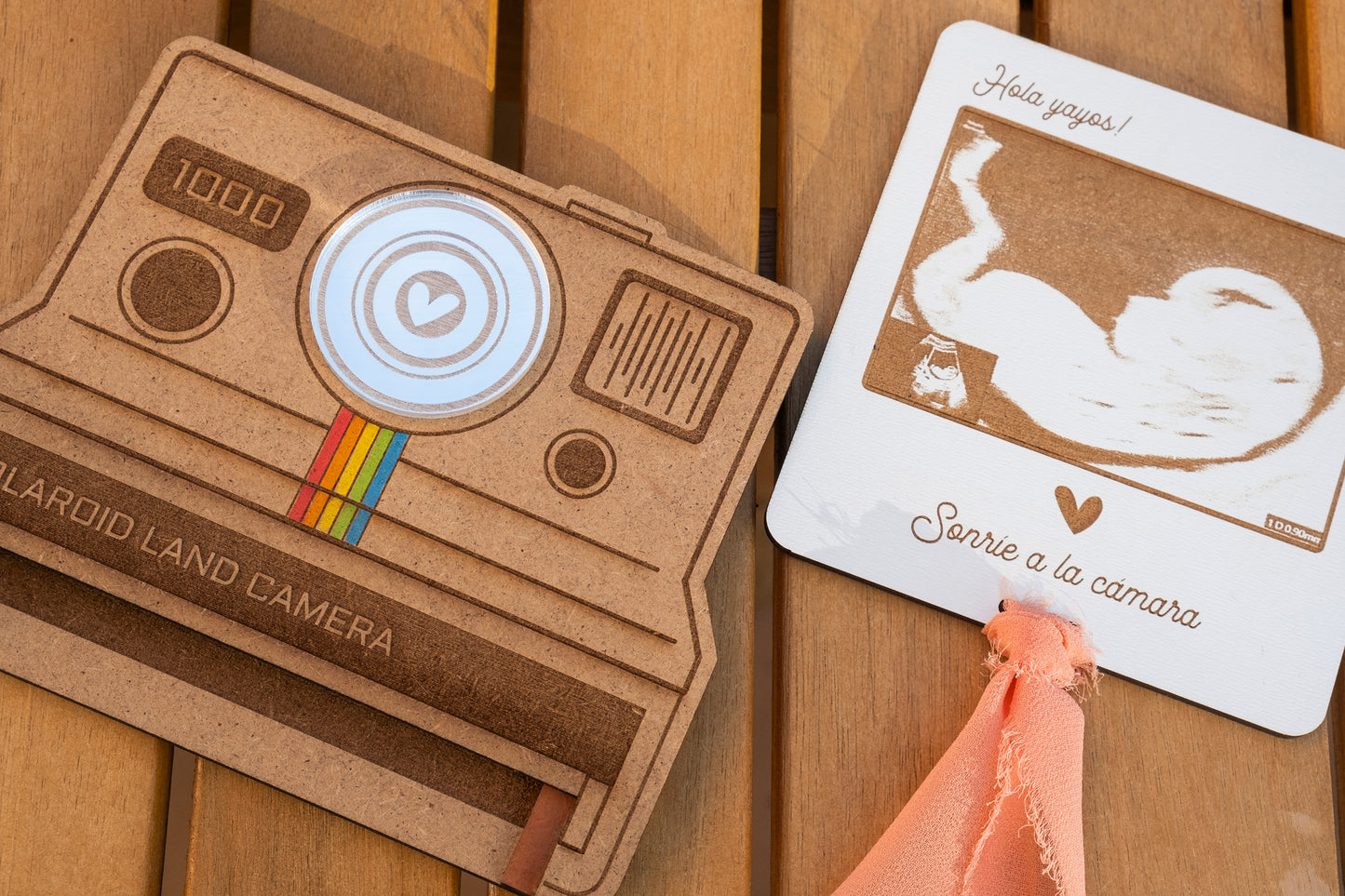 Noticia de embarazo - Mensaje sorpresa en cámara Polaroid