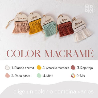 Detalle de madera con macramé